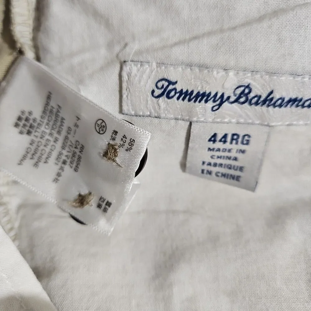Tommy Bahama Shorts Mens 42 Silk Linen Khaki Chino Casual Resort Cruise Beach